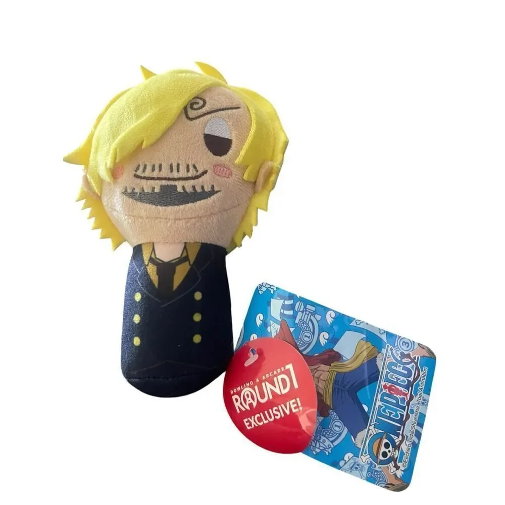 New One Piece Blue Yellow Round 1 Exclusive Kokeshi Plush Doll Luffy Zoro 6